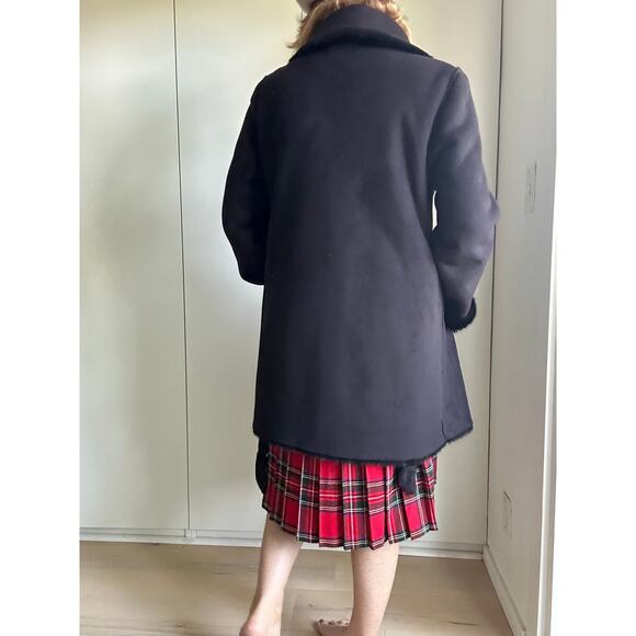 Hawke & Co Faux Fur and Suede Overcoat Size large Black Reversible Faux Mink - Picture 7 of 15